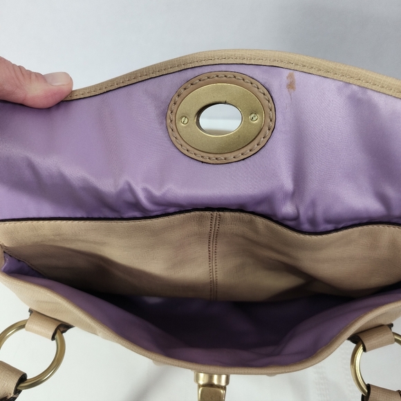 Coach Addison Spectacular Handcrafted Beige Leather Satchel Tote Shoulder Bag - Picture 6 of 14